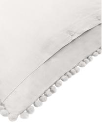 Funda de almohada de algodón percal Bommy, Gris claro, An 50 x L 70 cm