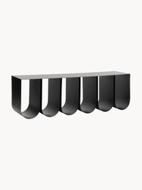 Metall-Wandregal Curved, Stahl, pulverbeschichtet, Schwarz, B 80 x H 25 cm