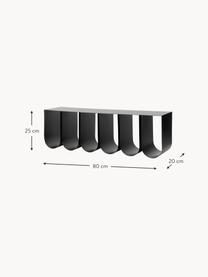 Metall-Wandregal Curved, Stahl, pulverbeschichtet, Schwarz, B 80 x H 25 cm