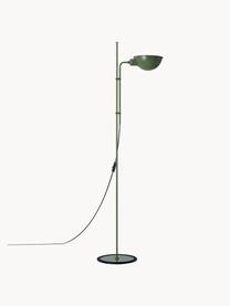 Kleine Stehlampe Funiculí mit verstellbarem Lampenschirm, Lampenschirm: Aluminium, beschichtet, Dunkelgrün, glänzend, H 135 cm