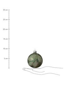 Kerstballen Natura Ø 8 cm, 2 stuks, Groen, zilverkleurig, Ø 8 cm