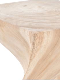 Mesa auxiliar artesanal Sandy, Madera de roble maciza, Beige, An 30 x Al 45 cm