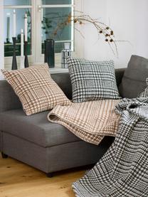 Plaid con motivo pied de poule Glencheck, Rivestimento: 85% cotone, 8% viscosa, 7, Nero bianco, Larg. 145 x Lung. 220 cm