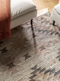 Tappeto kilim tessuto a mano Cari, 70% lana, 30% poliestere, Grigio, Larg. 80 x Lung. 150 cm (taglia XS)