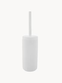 Scopino wc con contenitore in gres Omega, Contenitore: gres con superficie soft-, Manico: plastica, Bianco, Ø 10 x Alt. 39 cm