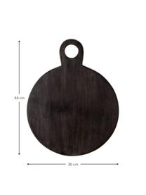 Planche à découper en bois noir Hola, Ø 36 cm, Bois d'acacia, enduit, Noir, larg. 36 x long. 46 cm