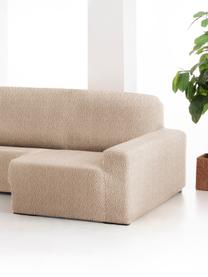 Copertura divano angolare Roc, 55% poliestere, 35% cotone, 10% elastomero, Beige, Larg. 360 x Alt. 180 cm, chaise-longue a destra