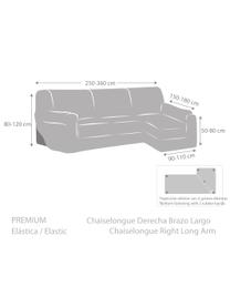 Housse de canapé Roc, 55 % polyester, 35 % coton, 10 % élastomère, Beige, larg. 360 x prof. 180 cm, méridienne à droite