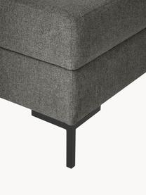 Sofa-Hocker Luna mit Stauraum, Bezug: 100 % Polyester, Oeko-Tex, Gestell: Massives Buchenholz, Schi, Füße: Metall, galvanisiert Das , Webstoff Anthrazit, Schwarz, B 77 x H 49 cm