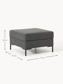 Sofa-Hocker Luna mit Stauraum, Bezug: 100 % Polyester Der strap, Gestell: Massives Buchenholz, Schi, Webstoff Anthrazit, Schwarz, B 77 x H 49 cm