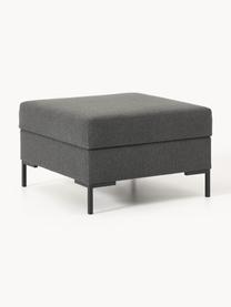 Sofa-Hocker Luna mit Stauraum, Bezug: 100 % Polyester Der strap, Gestell: Massives Buchenholz, Schi, Webstoff Anthrazit, Schwarz, B 77 x H 49 cm