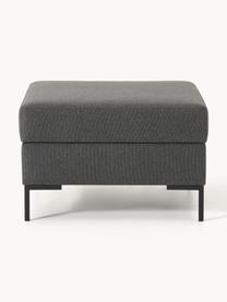 Sofa-Hocker Luna mit Stauraum, Bezug: 100 % Polyester Der strap, Gestell: Massives Buchenholz, Schi, Webstoff Anthrazit, Schwarz, B 77 x H 49 cm