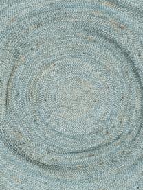 Okrúhly koberec z juty Pampas, svetlomodrá, Svetlomodrá