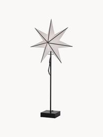 Lampa w kształcie gwiazdy z drewna sosnowego Astro, Noga: metal powlekany, Czarny, biały, S 35 x W 74 cm