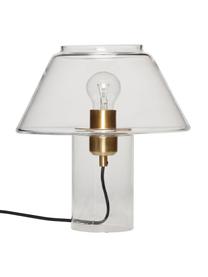 Transparante tafellamp Gluni van glas, Lampenkap: glas, Lampvoet: glas, Fitting: messing, Transparant, Ø 27 x H 29 cm