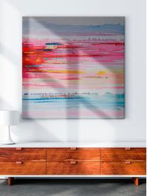 Handbeschilderde canvasprint Wazig Horizon, Meerkleurig, B 100 x H 100 cm