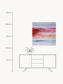 Handbeschilderde canvasprint Wazig Horizon, Meerkleurig, B 100 x H 100 cm