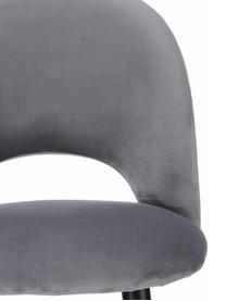 Chaise de bar velours gris acier Rachel, Velours gris acier, larg. 48 x haut. 110 cm