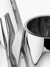 Ručně foukaná skleněná váza Mirror, Stříbrná, Ø 18 cm, V 26 cm