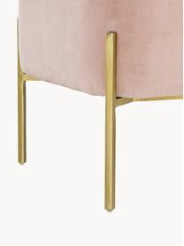 Banc coffre en velours Harper, Velours rose, couleur dorée, larg. 140 x haut. 45 cm