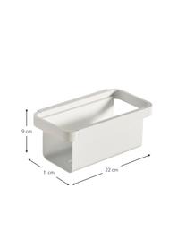 Kleine bad wandrek Rim van metaal, Gecoat aluminium, Wit, B 22 x H 9 cm