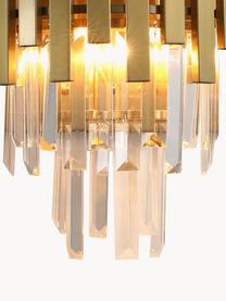 Ručně vyrobené nástěnné svítidlo Aspen, Zlatá, transparentní, Š 25 cm, V 35 cm