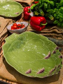 Ručně malované mělké talíře Artichoke, 2 ks, Kamenina, Světle zelená, Š 32 cm, H 27 cm