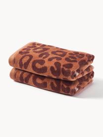 Asciugamani in varie misure Leo 2 pz, Terracotta, marrone scuro, Asciugamano, Larg. 50 x Lung. 100 cm