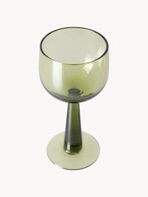 Bicchieri per vino The Emeralds 4 pz, Vetro, Verde oliva trasparente, Ø 8 x Alt. 17 cm, 200 ml