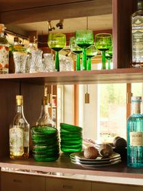 Sklenice na víno The Emeralds, 4 ks, Sklo, Olivově zelená, transparentní, Ø 8 cm, V 17 cm, 200 ml