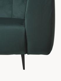 Sametová pohovka Shel (3místná), Tmavě zelená, černá, Š 210 cm, H 95 cm