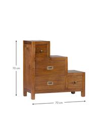 Mueble auxiliar artesanal Star, Marrón, An 70 x Al 70 cm