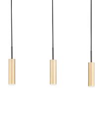 Dimbare LED hanglamp Stina, Lampenkap: gecoat metaal, Baldakijn: gecoat metaal, Goudkleurig, zwart, B 70 x H 17 cm