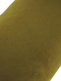 Cojín rulo de terciopelo Monet, Funda: 100% terciopelo de poliés, Verde oliva, Ø 18 x L 45 cm