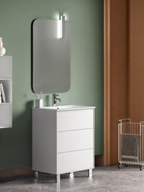Waschtisch-Set Ago, 4-tlg., Füße: Metall, beschichtet, Spiegelfläche: Spiegelglas, Rückseite: ABS-Kunststoff, Weiß, B 71 x H 190 cm