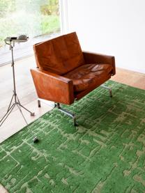 Tapis texturé Perriers, 100 % polyester, Vert foncé, vert olive, larg. 80 x long. 150 cm (taille XS)