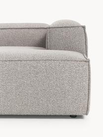 Sofá rinconera longue modular en tejido bouclé Lennon, Tapizado: tejido bouclé (100% polié, Estructura: madera contrachapada de p, Patas: plástico Este producto es, Bouclé gris pardo, An 418 x F 269 cm, chaise longue derecha