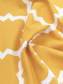 Kissenhülle Lana in Gelb mit grafischem Muster, 100% Baumwolle, Gelb, Weiß, 45 x 45 cm