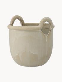 Cache-pot en céramique fait à la main Janti, Grès cérame, Beige, Ø 20 x haut. 21 cm