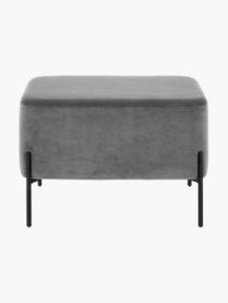 Široká sametová stolička Harper, Sametová šedá, černá, Š 64 cm, V 44 cm