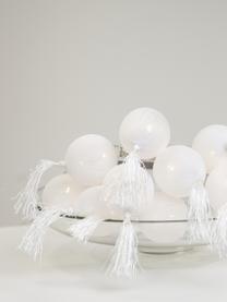 Batteriebetriebene LED-Lichterkette Jolly Tassel, 185 cm, Lampions: Baumwolle, Weiss, L 185 cm