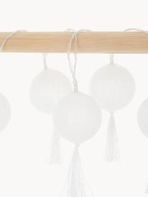 Batteriebetriebene LED-Lichterkette Jolly Tassel, 185 cm, Lampions: Baumwolle, Weiss, L 185 cm