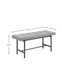 Designová čalouněná lavice Sigfrid, Světle šedá, Š 100 cm