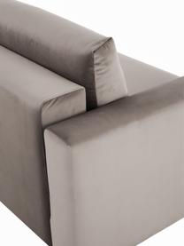 Divano letto 3 posti in velluto  con contenitore Tasha, Rivestimento: velluto (100% poliestere), Struttura: legno di pino massiccio, , Piedini: plastica, Velluto taupe, Larg. 235 x Prof. 100 cm