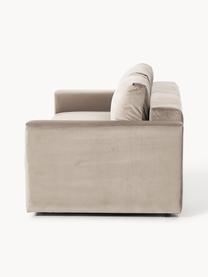 Samt-Schlafsofa Tasha (3-Sitzer) mit Stauraum, Bezug: Samt (100 % Polyester) De, Gestell: Massives Kiefernholz, Spe, Füße: Kunststoff Dieses Produkt, Samt Taupe, B 235 x T 100 cm