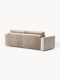 Fluwelen slaapbank Tasha (3-zits) met opbergruimte, Bekleding: fluweel (100% polyester) , Frame: massief grenenhout, multi, Poten: kunststof Dit product is , Fluweel taupe, B 235 x D 100 cm