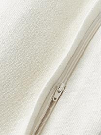 Housse de coussin 50x50 en laine brodée Jaira, Blanc cassé, larg. 50 x long. 50 cm