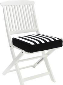 Cuscino sedia alto a righe Timon, Rivestimento: 100% cotone, Nero, bianco, Larg. 40 x Lung. 40 cm