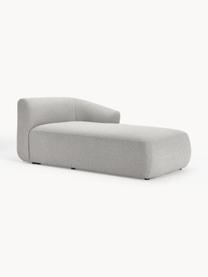 Chaise longue hoekmodule Sofia uit bouclé, Bekleding: bouclé (100% polyester) M, Frame: sparrenhout, spaanplaat, , Poten: kunststof Dit product is , Bouclé lichtgrijs, B 185 x D 92 cm, hoekdeel rechts