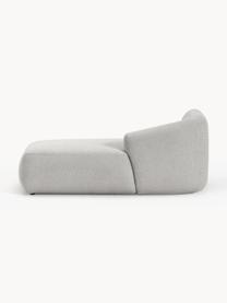 Chaise longue hoekmodule Sofia uit bouclé, Bekleding: bouclé (100% polyester) M, Frame: sparrenhout, spaanplaat, , Poten: kunststof Dit product is , Bouclé lichtgrijs, B 185 x D 92 cm, hoekdeel rechts